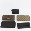 GUCCI GG Canvas Wallet 10 Set Beige Black Brown Auth CB267-9