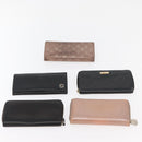 GUCCI GG Canvas Guccissima Wallet Leather 10 Set Beige Black Brown Auth CB268-10