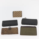 GUCCI GG Canvas Guccissima Wallet Leather 10 Set Beige Black Brown Auth CB268-3