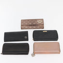 GUCCI GG Canvas Guccissima Wallet Leather 10 Set Beige Black Brown Auth CB268-9