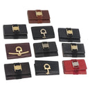 Salvatore Ferragamo Key Case Leather 10 Set Black Red Brown Auth CB271-1