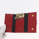 Salvatore Ferragamo Key Case Leather 10 Set Black Red Brown Auth CB271-12