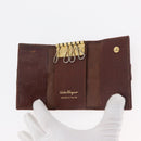 Salvatore Ferragamo Key Case Leather 10 Set Black Red Brown Auth CB271-15