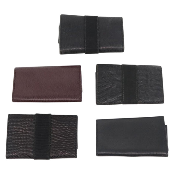 Salvatore Ferragamo Key Case Leather 10 Set Black Red Brown Auth CB271