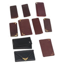 CARTIER Key Case Leather 10 Set Black Bordeaux Auth CB272-1