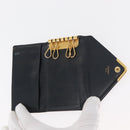 CARTIER Key Case Leather 10 Set Black Bordeaux Auth CB272-12