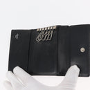CARTIER Key Case Leather 10 Set Black Bordeaux Auth CB272-13