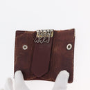 CARTIER Key Case Leather 10 Set Black Bordeaux Auth CB272-15