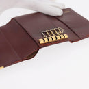CARTIER Key Case Leather 10 Set Black Bordeaux Auth CB272-17