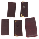 CARTIER Key Case Leather 10 Set Black Bordeaux Auth CB272-3