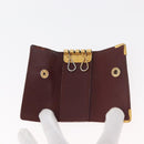 CARTIER Key Case Leather 10 Set Black Bordeaux Auth CB272-7