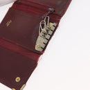 CARTIER Key Case Leather 10 Set Black Bordeaux Auth CB272-9