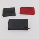 LOUIS VUITTON Epi Wallet 10 Set Black Red LV Auth CB282-22