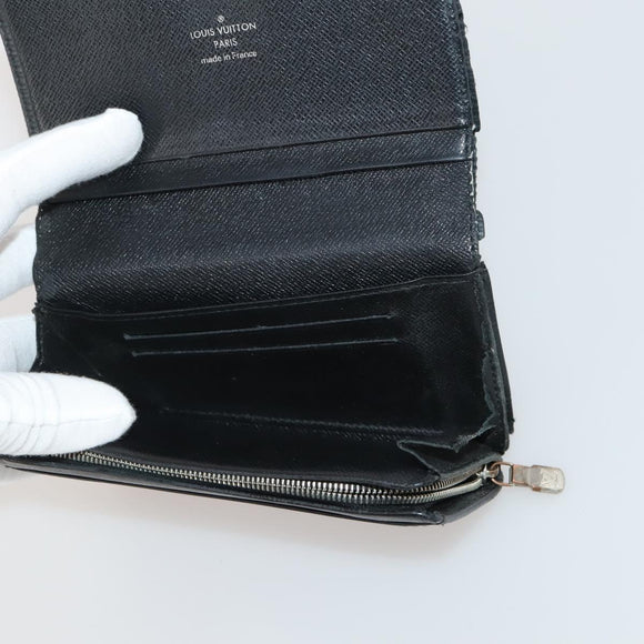 LOUIS VUITTON Epi Wallet 10 Set Black Red LV Auth CB282