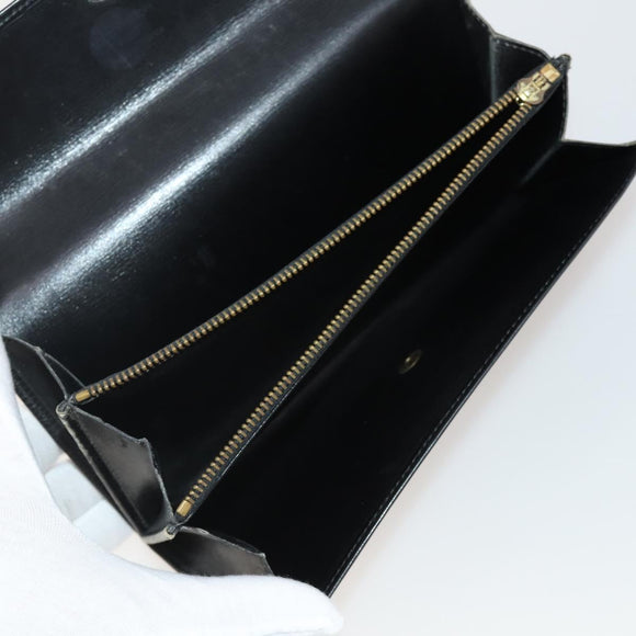 LOUIS VUITTON Epi Wallet 10 Set Black Red LV Auth CB282