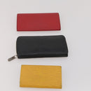 LOUIS VUITTON Epi Wallet 10 Set Black Red LV Auth CB283-12