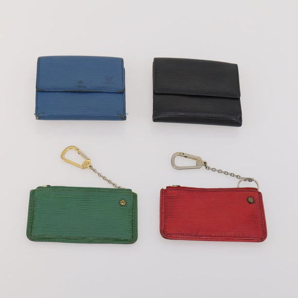 LOUIS VUITTON Epi Wallet 10 Set Black Red LV Auth CB283