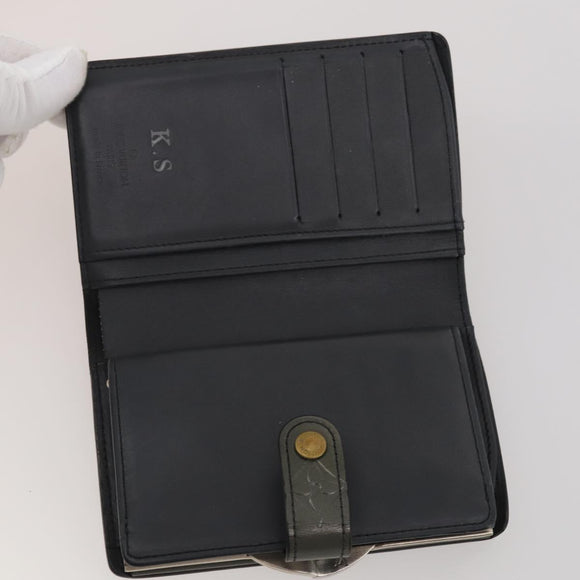 LOUIS VUITTON Monogram Vernis Matte Wallet 10 Set Black Red LV Auth CB285