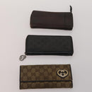 GUCCI GG Canvas Wallet Leather PVC 10 Set Black Beige Red Auth CB286-10
