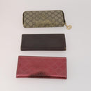 GUCCI GG Canvas Wallet Leather PVC 10 Set Black Beige Red Auth CB286-3