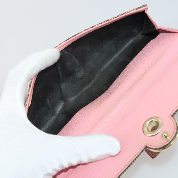 GUCCI GG Canvas Wallet Leather 10 Set Black Beige pink Auth CB287