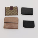 GUCCI GG Canvas Wallet Leather 10 Set Black Beige pink Auth CB287-19