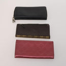 GUCCI GG Canvas Wallet Leather 10 Set Black Beige pink Auth CB287-3
