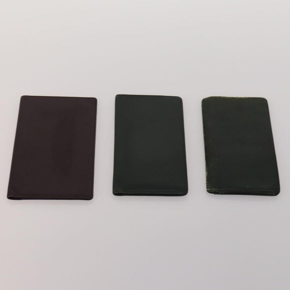 LOUIS VUITTON Taiga Wallet 10 Set Black Green Brown LV Auth CB289
