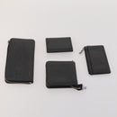 LOUIS VUITTON Taiga Wallet 10 Set Black Green Brown LV Auth CB289-16