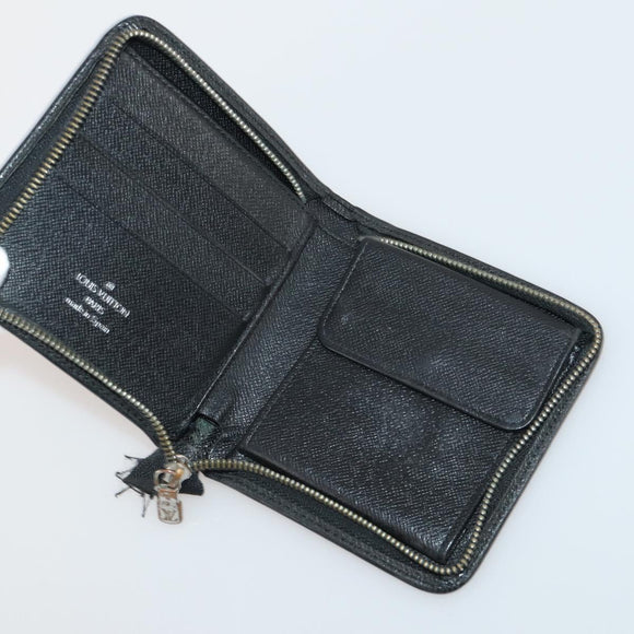 LOUIS VUITTON Taiga Wallet 10 Set Black Green Brown LV Auth CB289