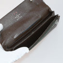 LOUIS VUITTON Taiga Wallet 10 Set Black Green Brown LV Auth CB289-6
