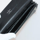 LOUIS VUITTON Taiga Wallet 10 Set Black Green Brown LV Auth CB289-8