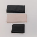 BALENCIAGA Wallet Leather 10 Set Black Beige Auth CB290-11