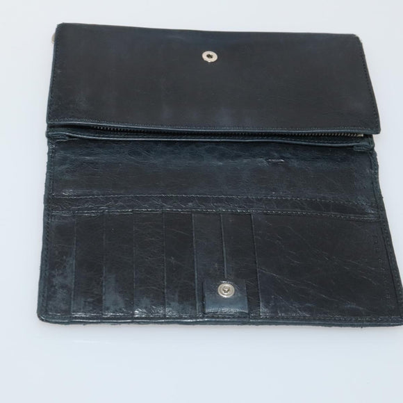 BALENCIAGA Wallet Leather 10 Set Black Beige Auth CB290