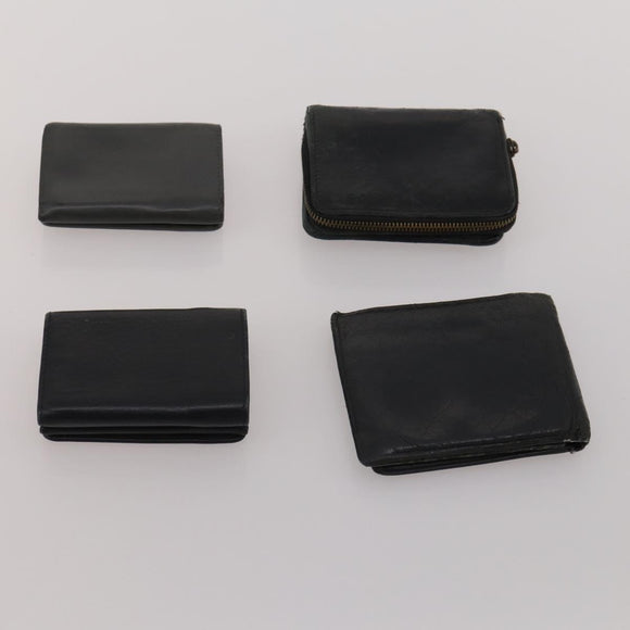 BALENCIAGA Wallet Leather 10 Set Black Beige Auth CB290