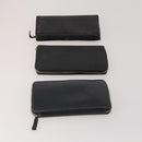 BALENCIAGA Wallet Leather 10 Set Black Beige Auth CB290-3