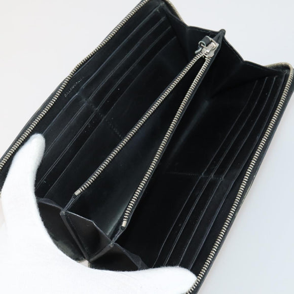 BALENCIAGA Wallet Leather 10 Set Black Beige Auth CB290