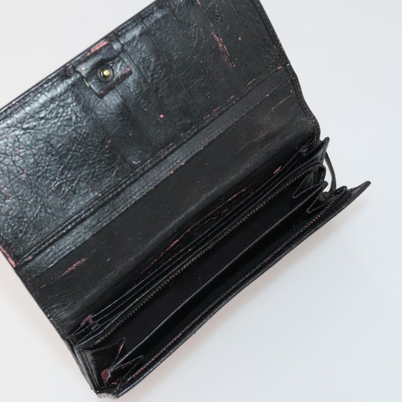 BALENCIAGA Wallet Leather 10 Set Black Beige Auth CB290