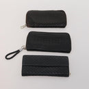 BOTTEGA VENETA INTRECCIATO Wallet Leather 10 Set Black Beige Auth CB291-10