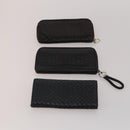 BOTTEGA VENETA INTRECCIATO Wallet Leather 10 Set Black Beige Auth CB291-11