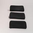 BOTTEGA VENETA INTRECCIATO Wallet Leather 10 Set Black Beige Auth CB291-2