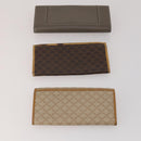 CELINE Macadam Canvas Wallet Leather 10 Set Brown Beige Red Auth CB292-3