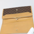 CELINE Macadam Canvas Wallet Leather 10 Set Brown Beige Red Auth CB292-6