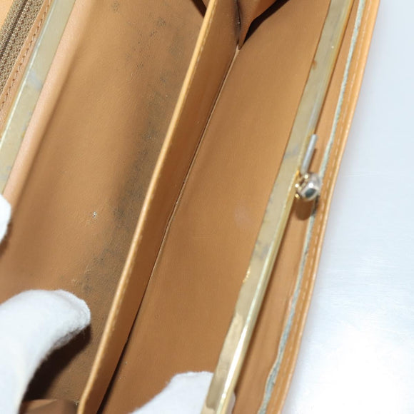 CELINE Macadam Canvas Wallet Leather 10 Set Brown Beige Red Auth CB292