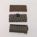 Christian Dior Trotter Canvas Wallet Leather PVC 10 Set Black Red Auth CB293-12
