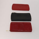 Christian Dior Trotter Canvas Wallet Leather PVC 10 Set Black Red Auth CB293-2