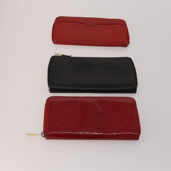 Christian Dior Trotter Canvas Wallet Leather PVC 10 Set Black Red Auth CB293