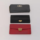Salvatore Ferragamo Wallet Leather 10 Set Black Brown Red Auth CB294-2