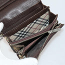 BURBERRY Nova Check Wallet Canvas Leather 10 Set Red Beige Green Auth CB295-12