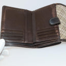 BURBERRY Nova Check Wallet Canvas Leather 10 Set Red Beige Green Auth CB295-15